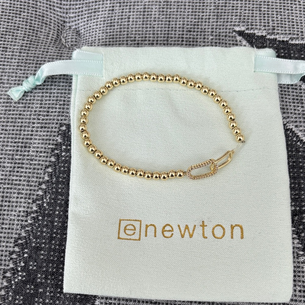 Newton Gold Beaded Bracelet with Clasp